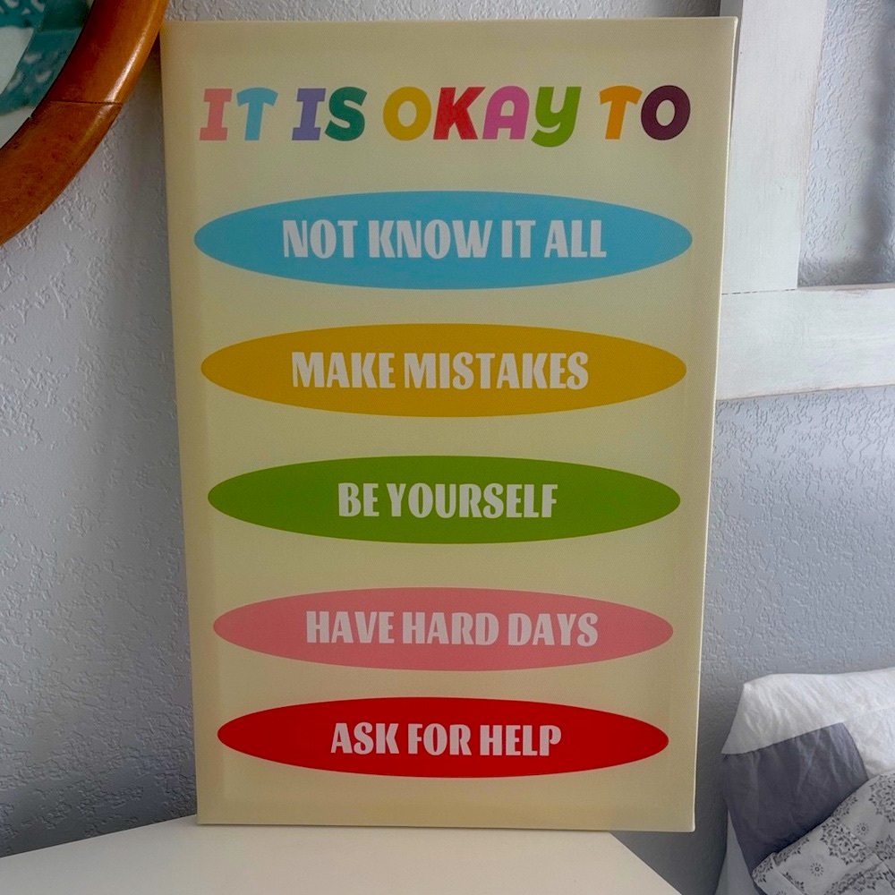 Motivational Wall Art with Colorful Text